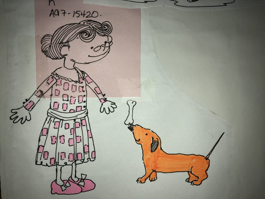 Early sketch for Dogs Don't Drive